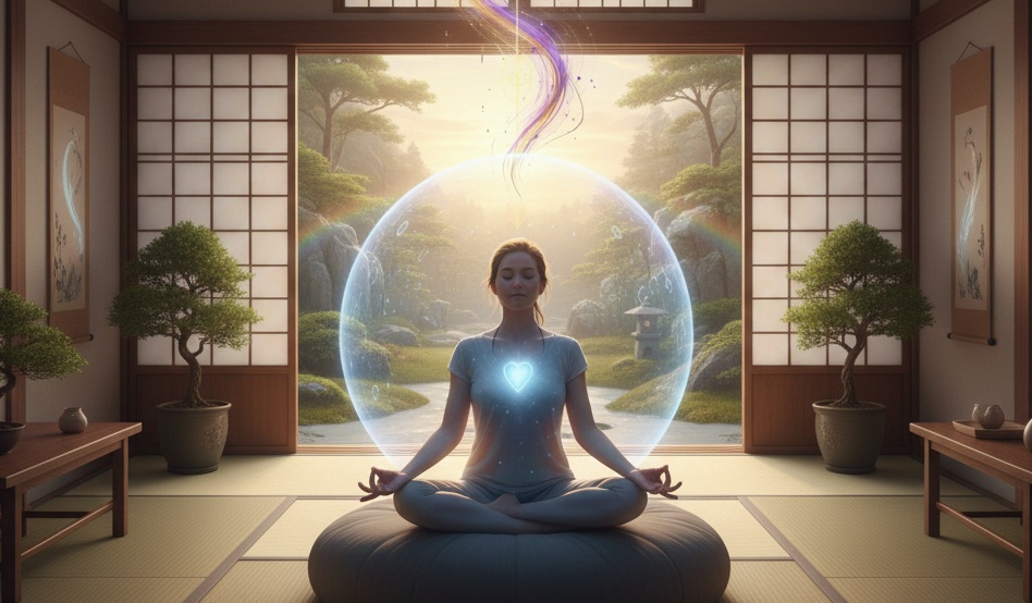 座禅をしている女性